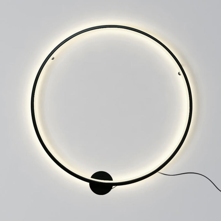 Applique Murale Chambre Rond en Métal Noir