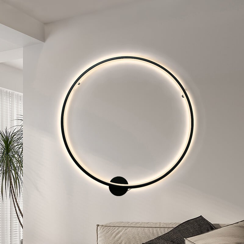 Applique Murale Chambre Rond en Métal Noir