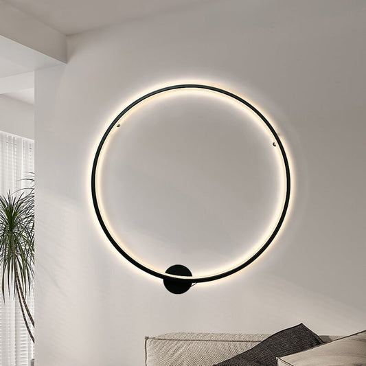 Applique Murale Chambre Rond en Métal Noir
