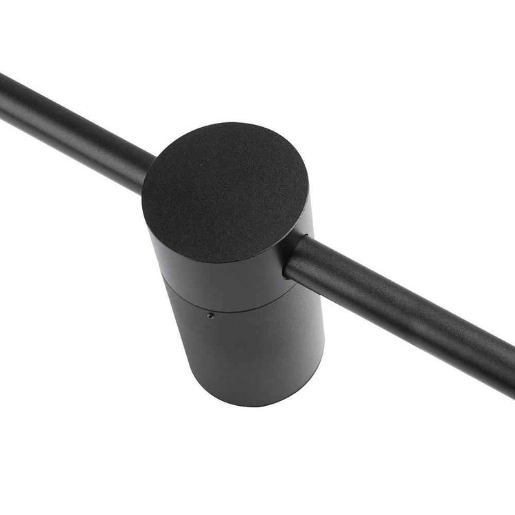 Tête ronde noire et boîtier d’applique murale LED sur barre noire
