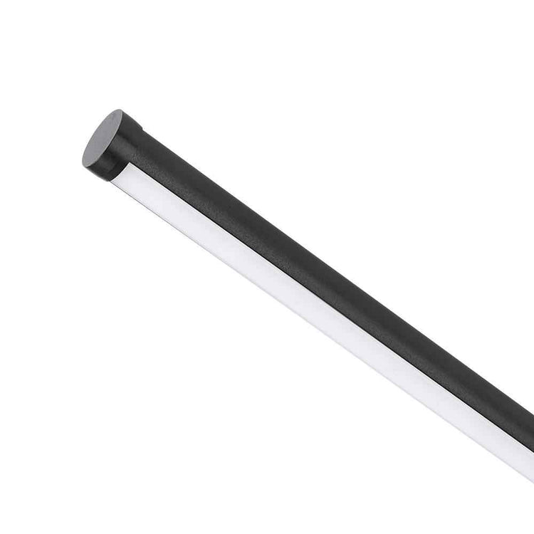 Applique murale LED minimaliste: barre noire et diffuseur blanc cylindrique