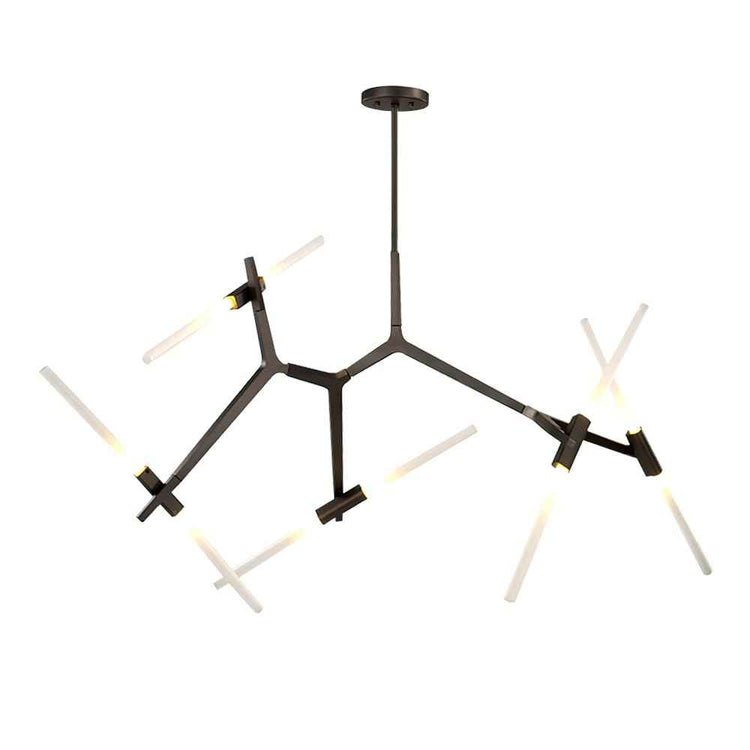 Lustre Verre Moderne 10 Lumières Branche pour Salon