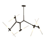 Lustre Verre Moderne 10 Lumières Branche pour Salon