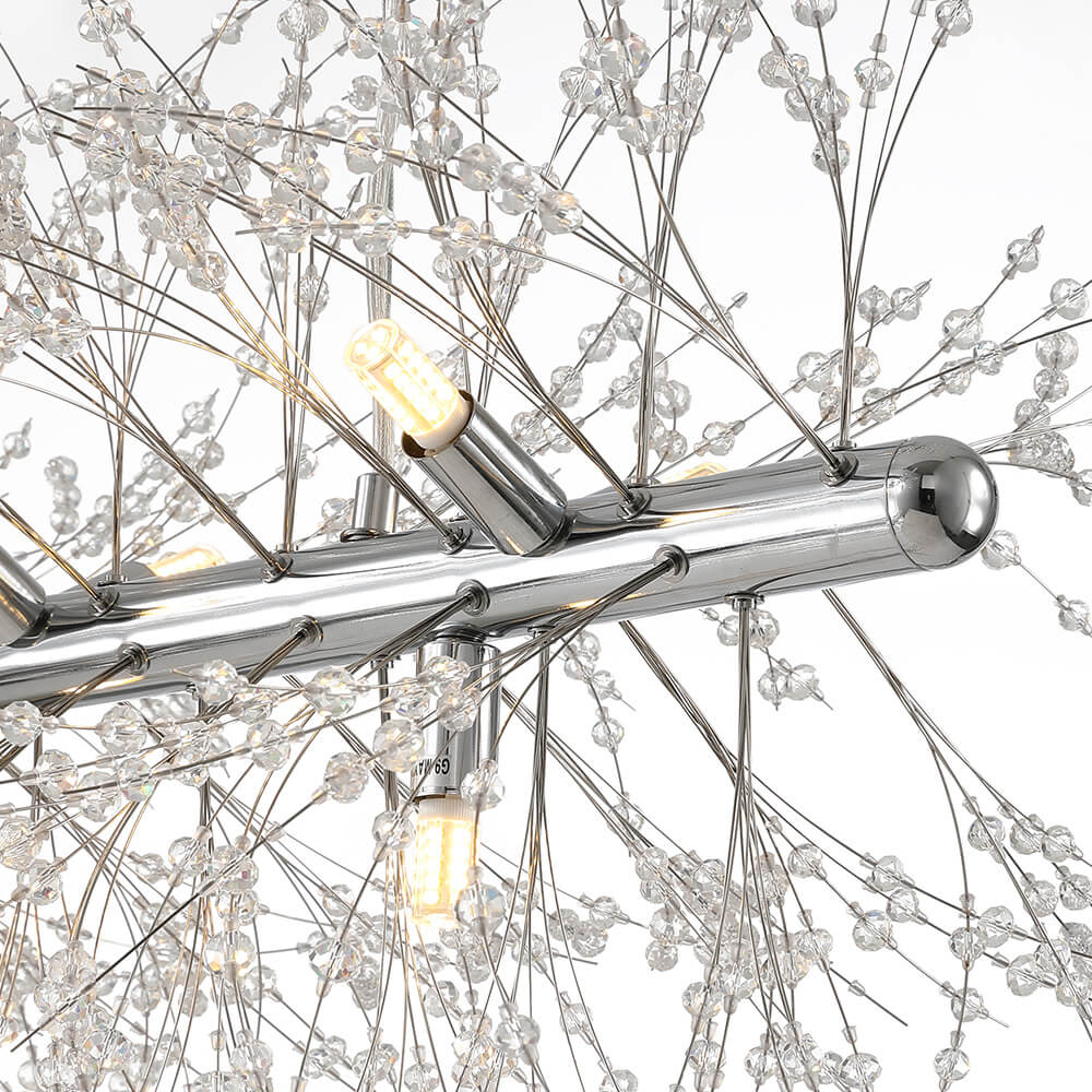 Lustre Cristal Moderne 12 Lumières Linéaire pour Salle à Manger