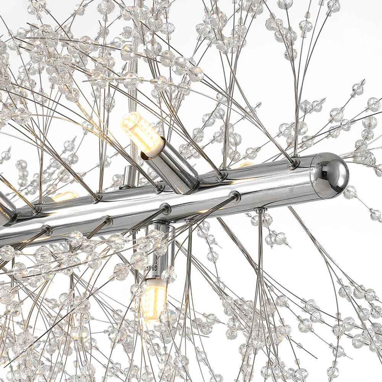 Lustre Cristal Moderne 12 Lumières Linéaire pour Salle à Manger