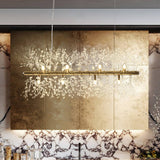 Lustre Cristal Moderne 12 Lumières Linéaire pour Salle à Manger