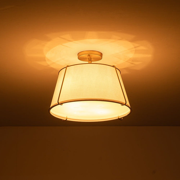 Plafonnier Salon Tambour en Laiton
