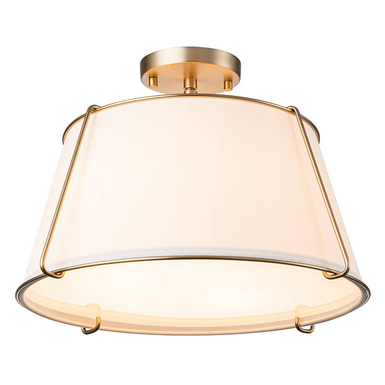 Plafonnier Salon Tambour en Laiton