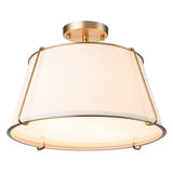 Plafonnier Salon Tambour en Laiton