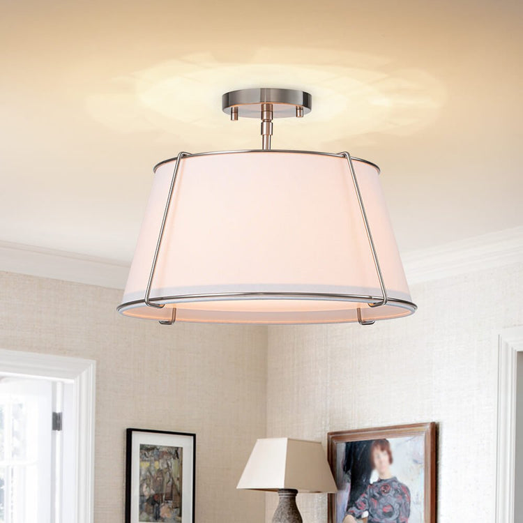 Plafonnier Salon Tambour en Laiton