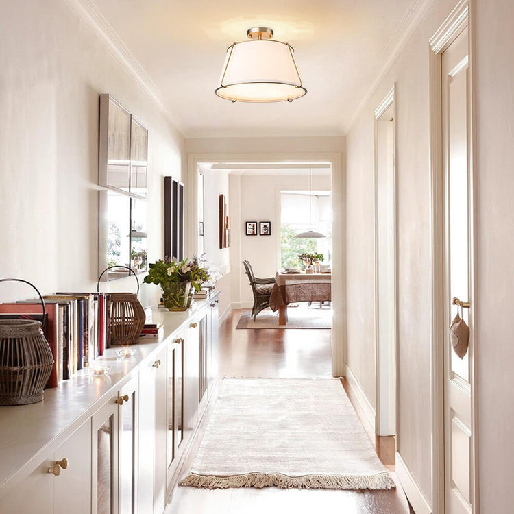 Plafonnier Salon Tambour en Laiton