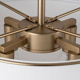 Plafonnier Salon Tambour en Laiton