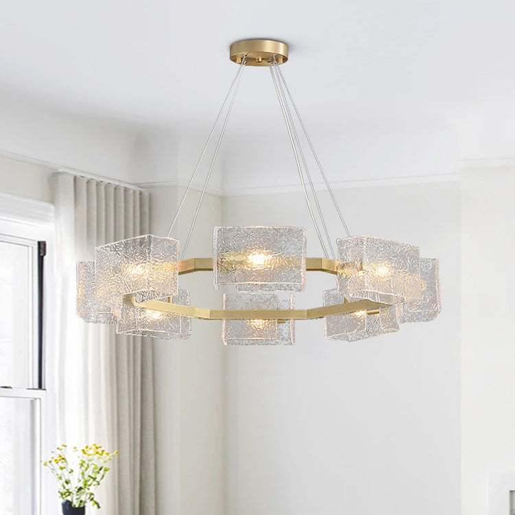 Lustre Salon Rond en Verre