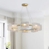 Lustre Salon Rond en Verre