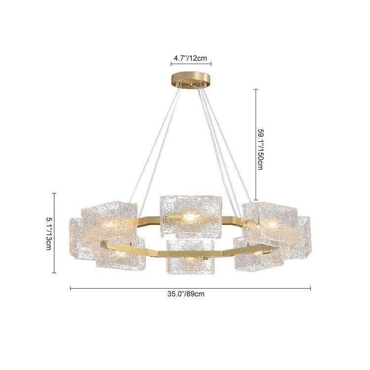 Lustre Salon Rond en Verre
