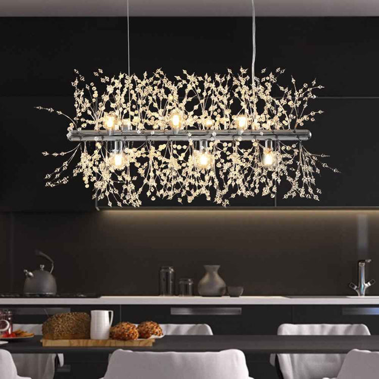Lustre Cristal Moderne 9 Lumières pour Salle à Manger
