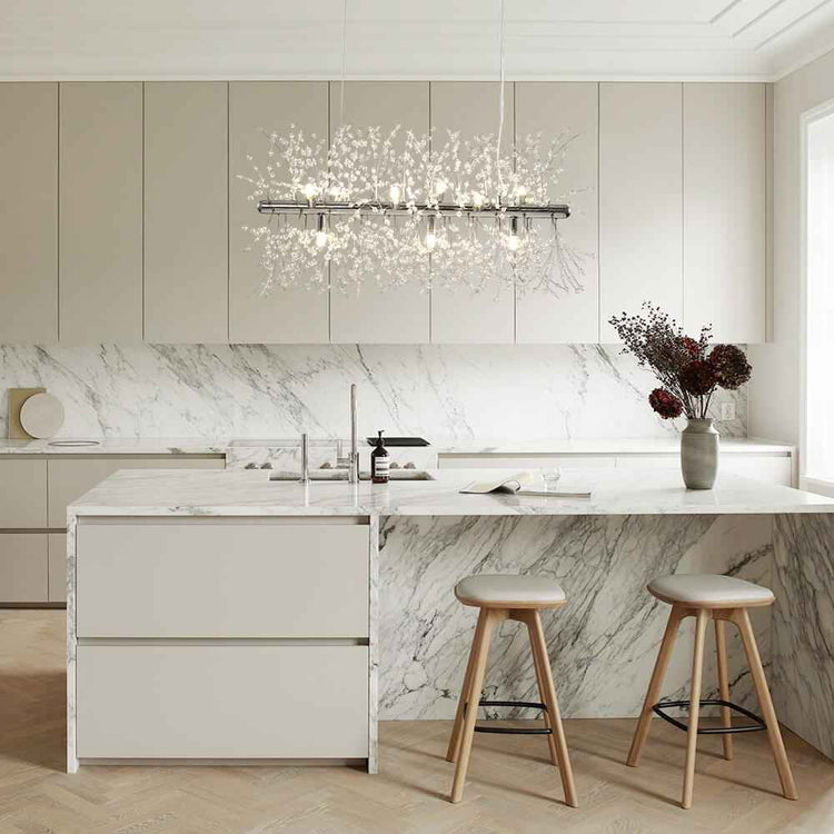 Lustre Cristal Moderne 9 Lumières pour Salle à Manger