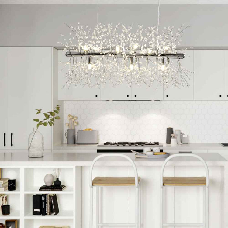 Lustre Cristal Moderne 9 Lumières pour Salle à Manger