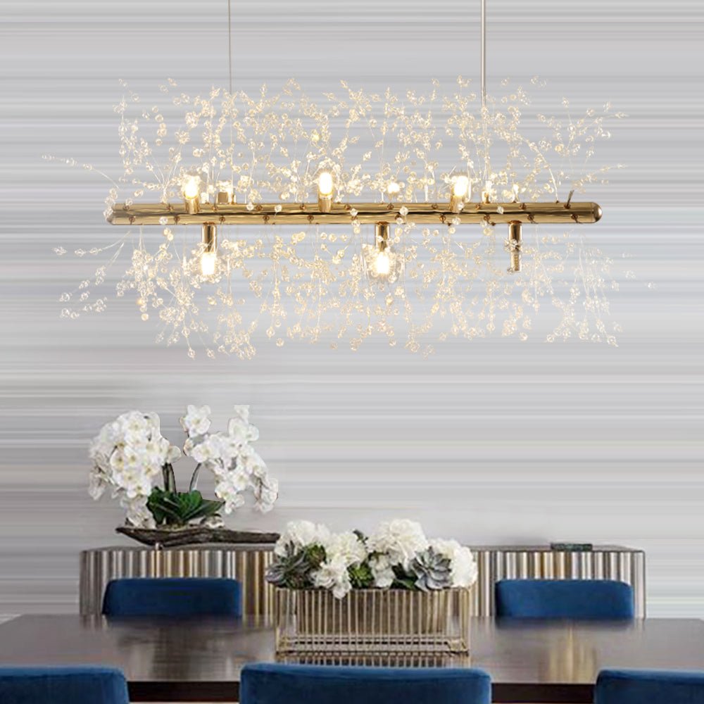 Lustre Cristal Moderne 9 Lumières pour Salle à Manger