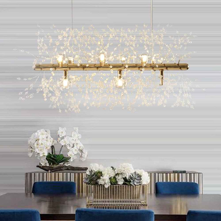 Lustre Cristal Moderne 9 Lumières pour Salle à Manger