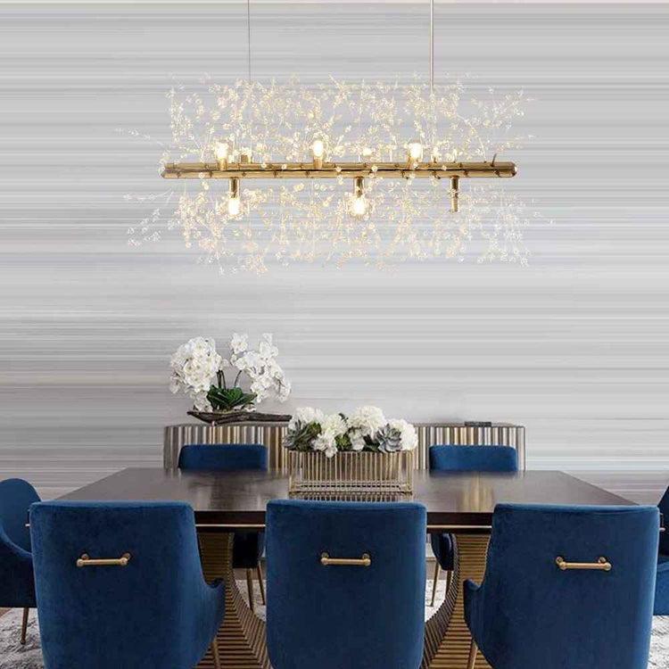 Lustre Cristal Moderne 9 Lumières pour Salle à Manger