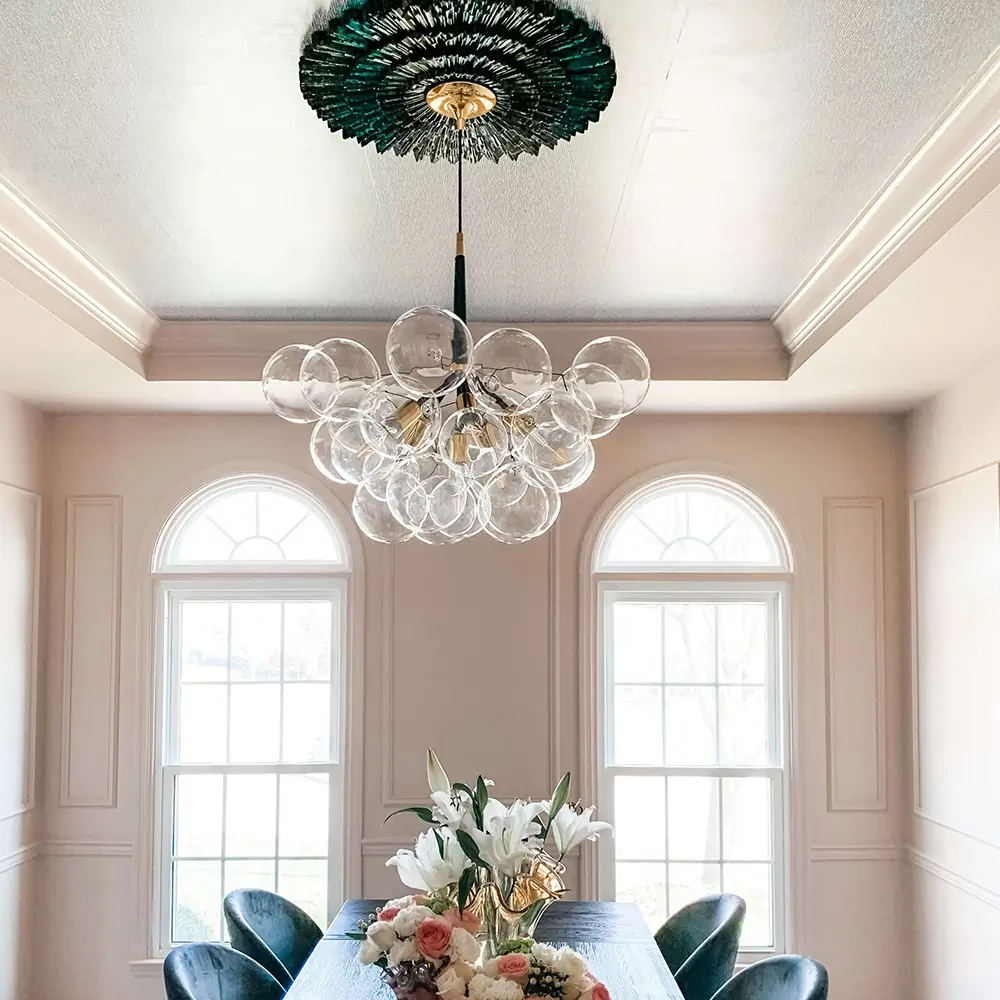 Lustre Boule Verre / Moderne Semi-Encastré pour Salle à Manger