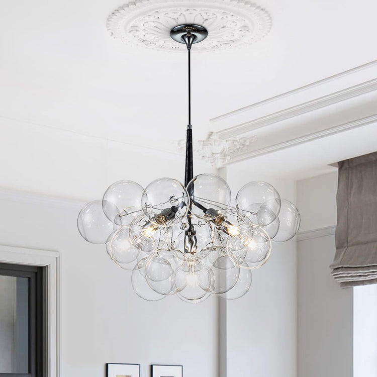 Lustre Salle à Manger Boule en Verre 63 cm