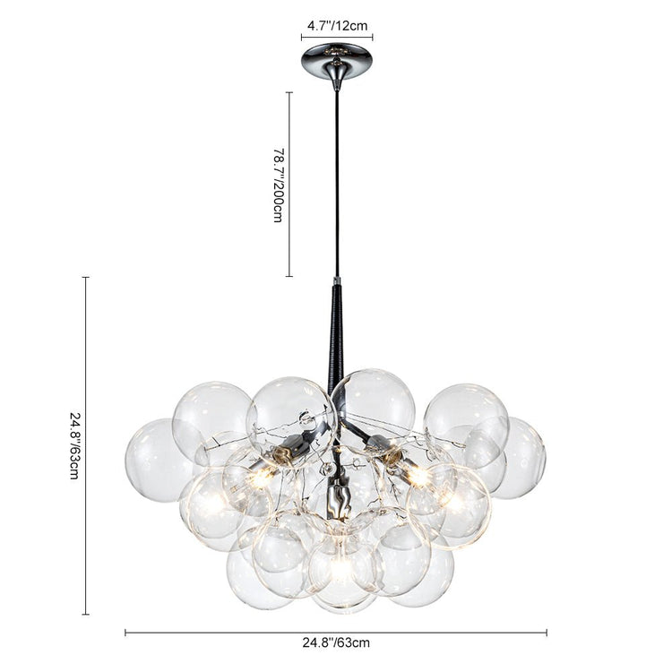 Lustre Salle à Manger Boule en Verre 63 cm