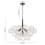 Lustre Salle à Manger Boule en Verre 63 cm