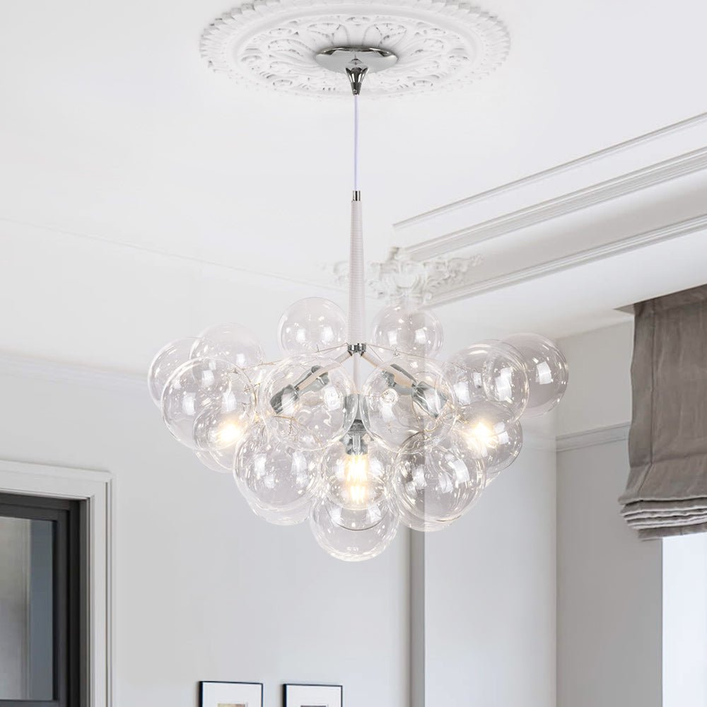 Lustre Salle à Manger Boule en Verre 63 cm