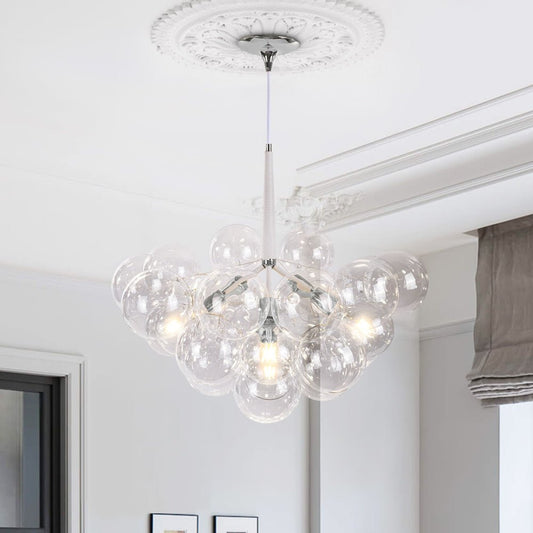 Lustre Salle à Manger Boule en Verre 63 cm