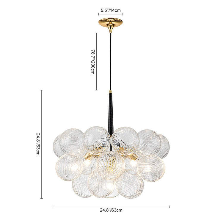 Lustre Salle à Manger Boule en Verre 63 cm Modèle 2