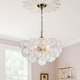 Lustre Boule Verre Grappe Moderne Globe pour Salon