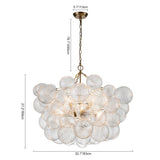Lustre Boule Verre Grappe Moderne Globe pour Salon