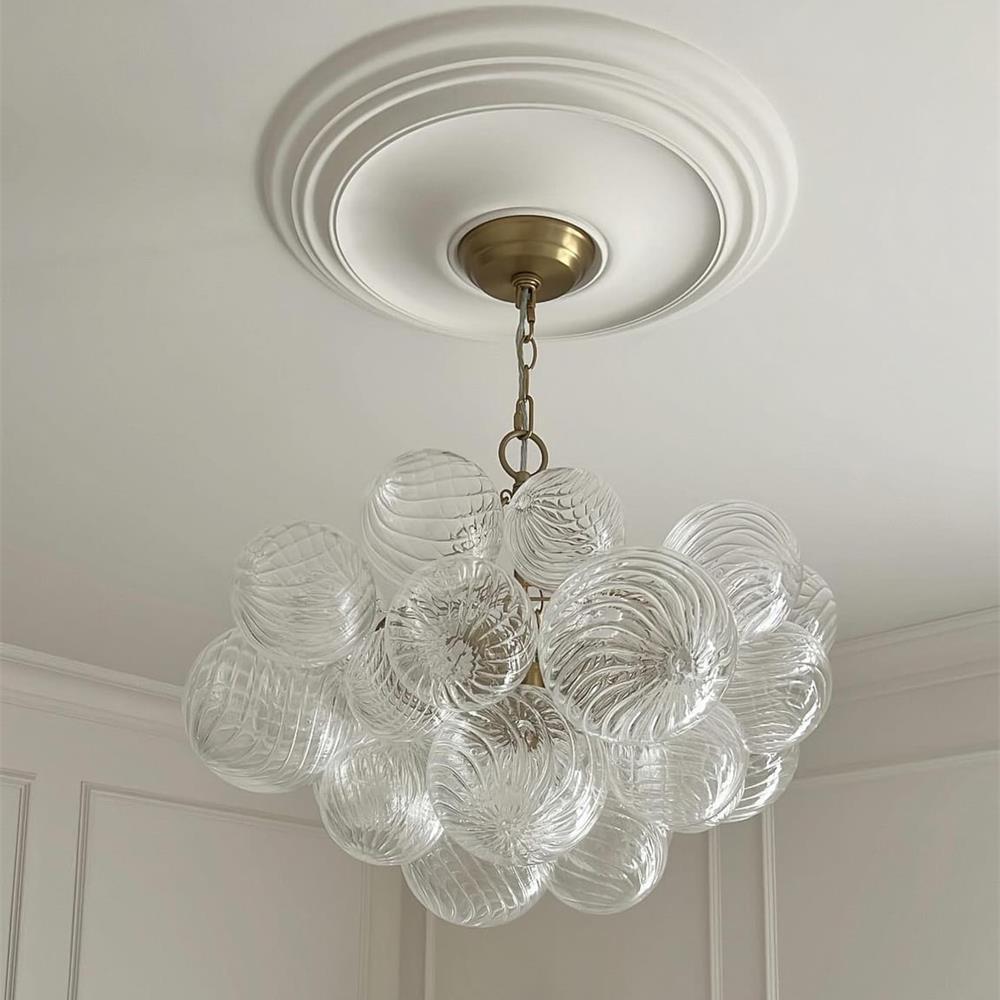 Lustre Boule Verre Grappe Moderne Globe pour Salon