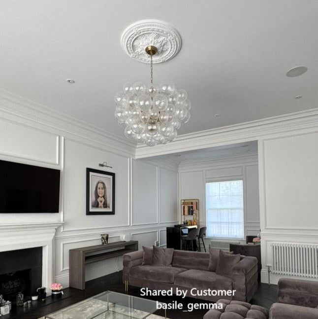 Lustre Boule Verre Grappe Moderne Globe pour Salon