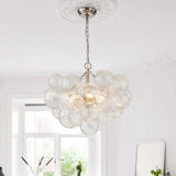Lustre Boule Verre Grappe Moderne Globe pour Salon