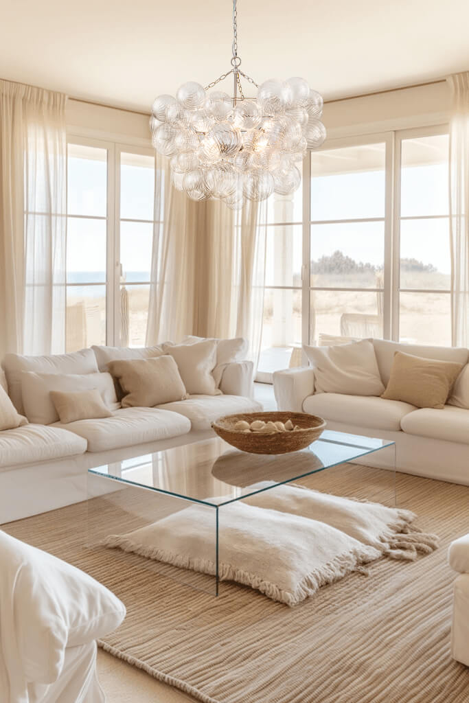 Lustre Boule Verre Grappe Moderne Globe pour Salon