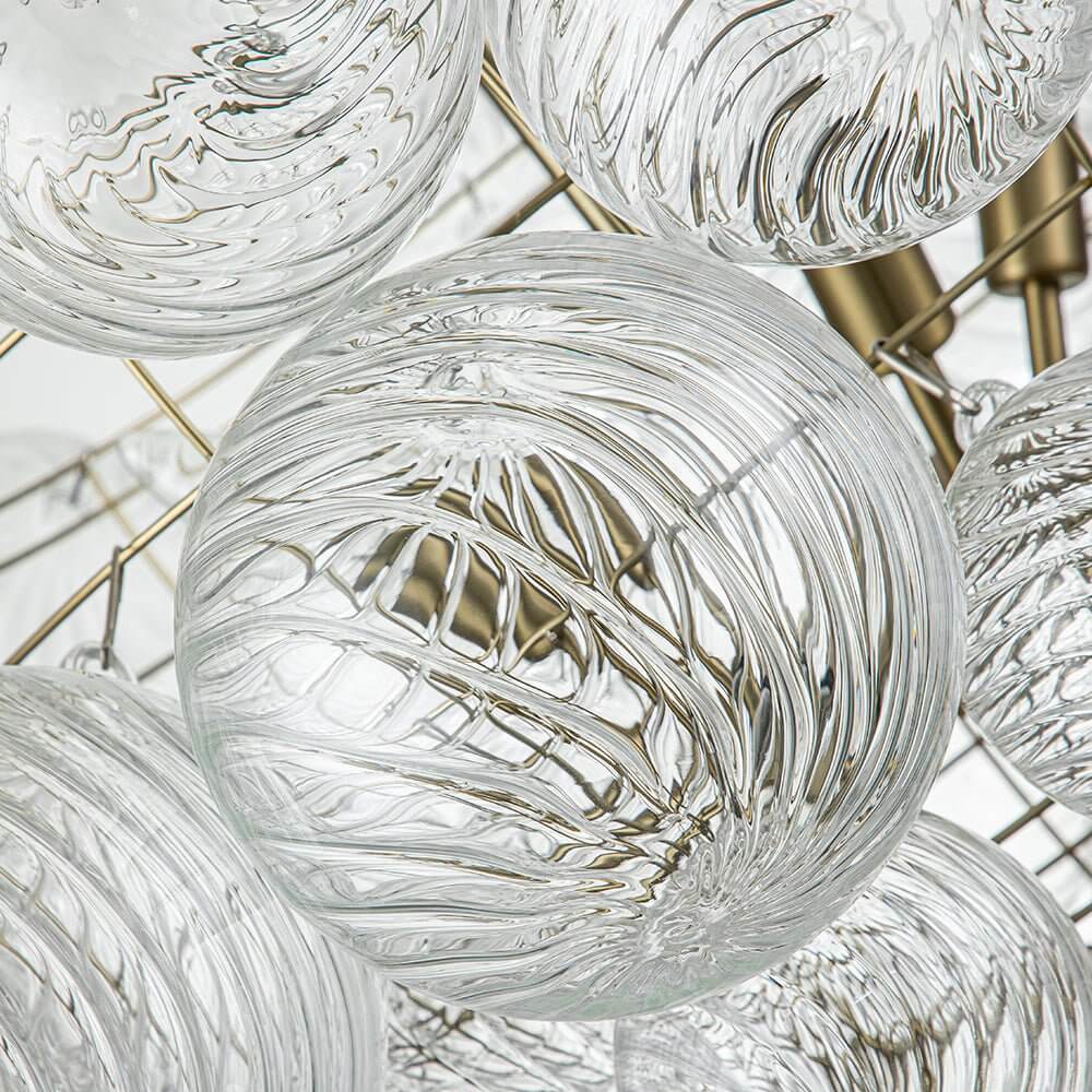 Lustre Boule Verre Grappe Moderne Globe pour Salon