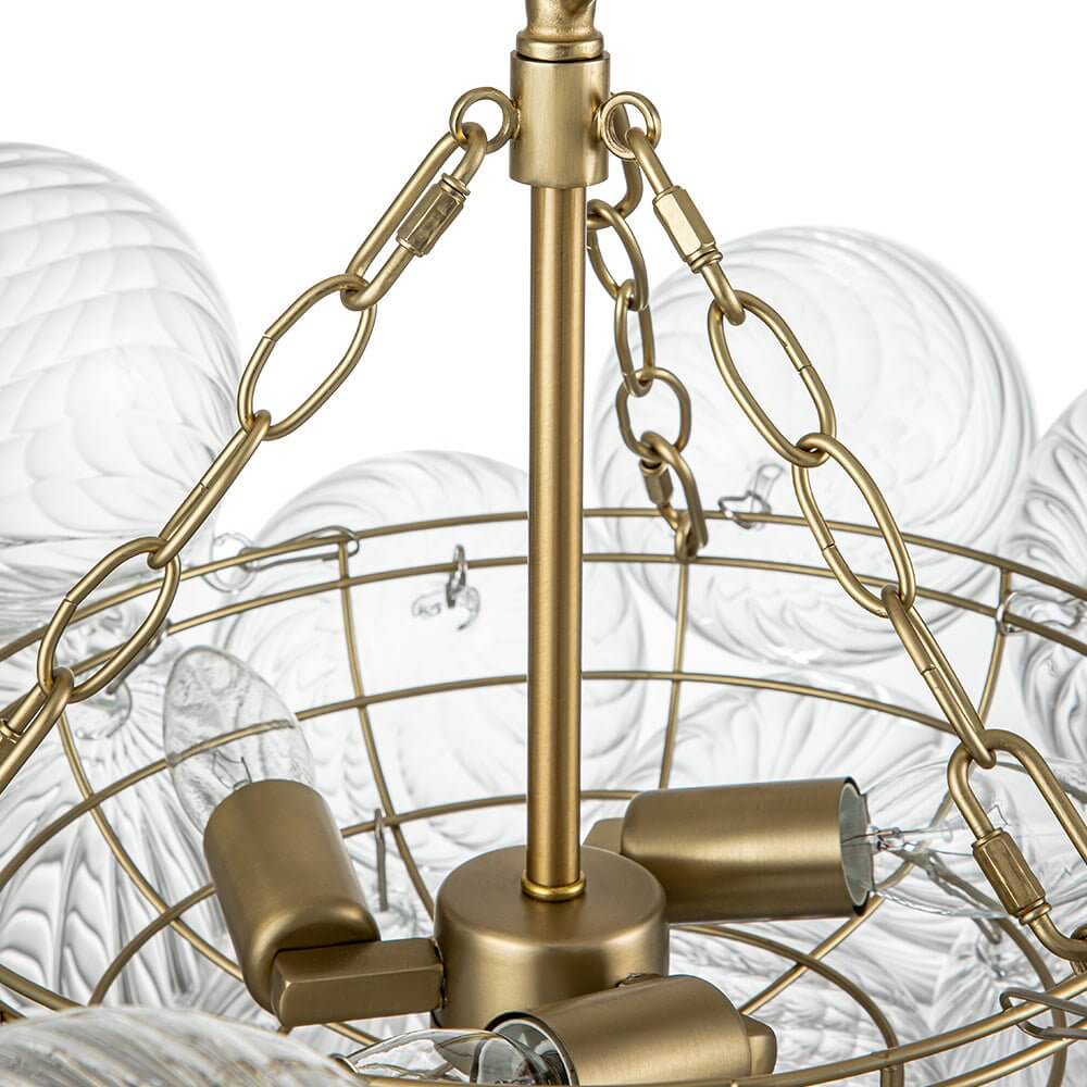 Lustre Boule Verre Grappe Moderne Globe pour Salon
