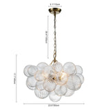 Lustre Boule Verre Grappe Moderne Globe pour Salon