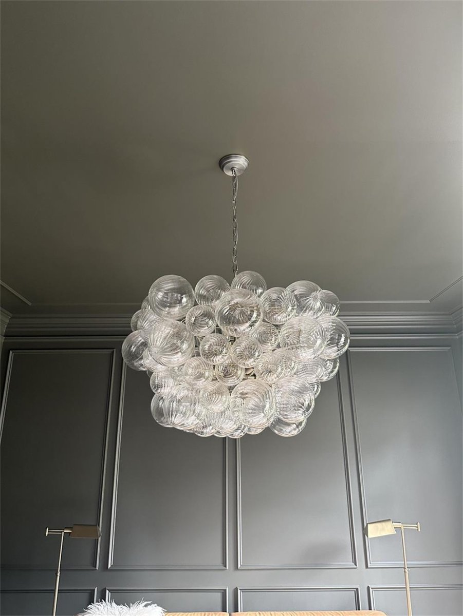 Lustre Boule Verre Grappe Moderne Globe pour Salon