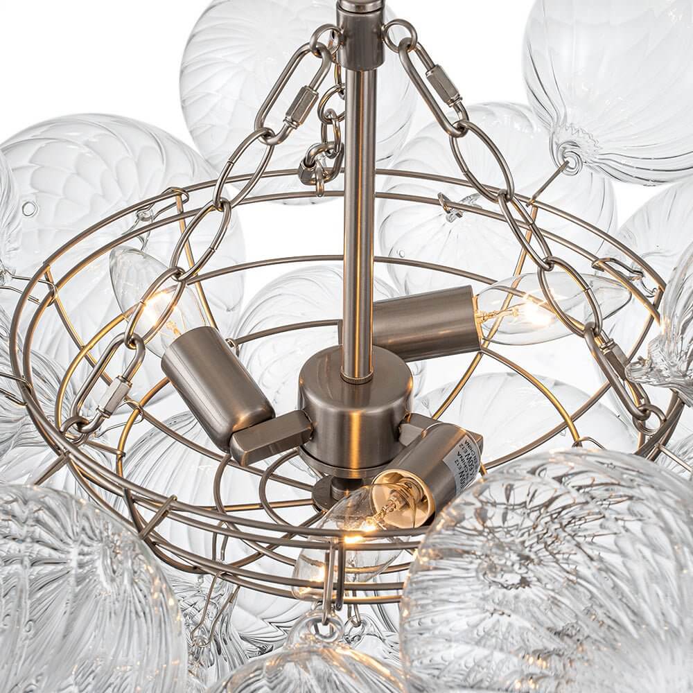 Lustre Boule Verre Grappe Moderne Globe pour Salon