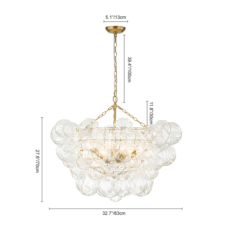 Lustre Salon Boule en Verre 83 cm Modèle 2