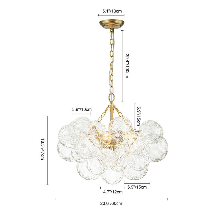 Lustre Salon Boule en Verre 83 cm Modèle 2