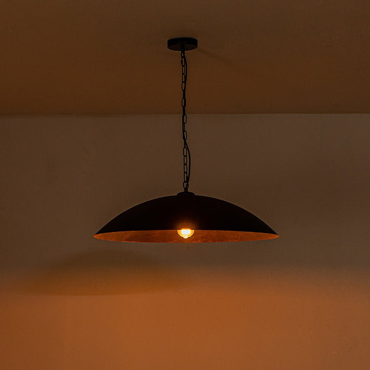 Suspension Salle à Manger Dôme en Métal Noir