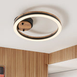 Plafonnier LED Bois Campagne Chic Moderne Effet Noyer pour Chambre
