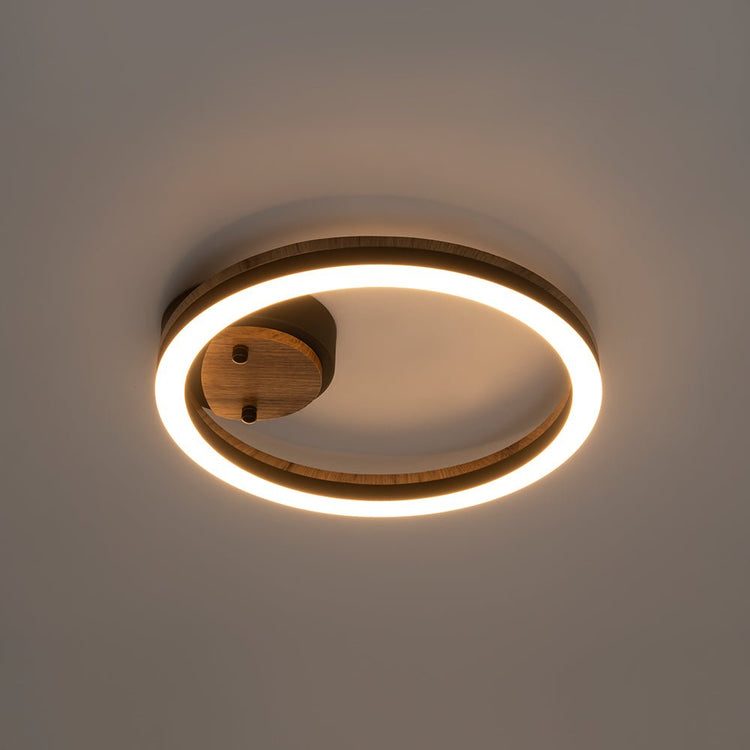 Plafonnier LED Bois Campagne Chic Moderne Effet Noyer pour Chambre