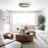 Plafonnier LED Bois Campagne Chic Moderne Effet Noyer pour Chambre