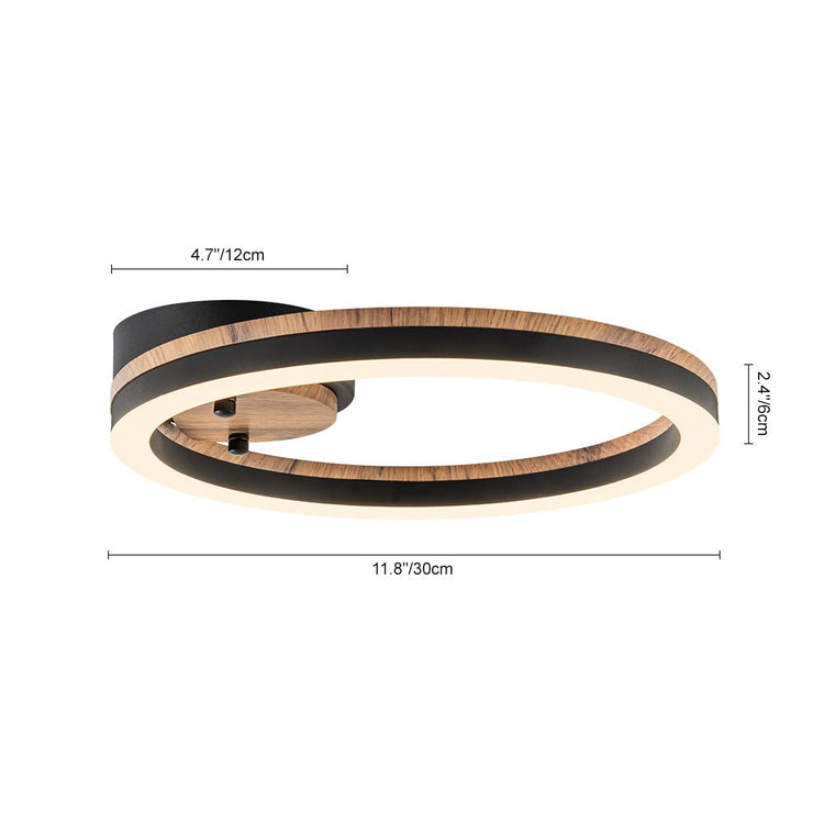 Plafonnier LED Bois Campagne Chic Moderne Effet Noyer pour Chambre
